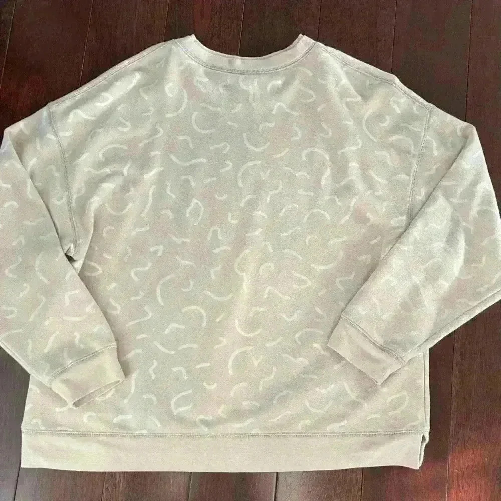 Madewell Women’s Light Pink Bold Squiggle Double Crew Neck Sweatshirt Size Large - Picture 3 of 6